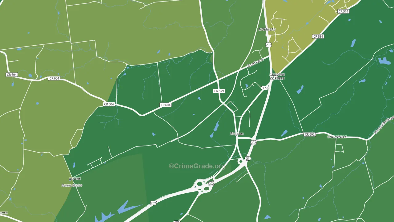 Larisons Corner, NJ Map of Drug-Related Crime Rates