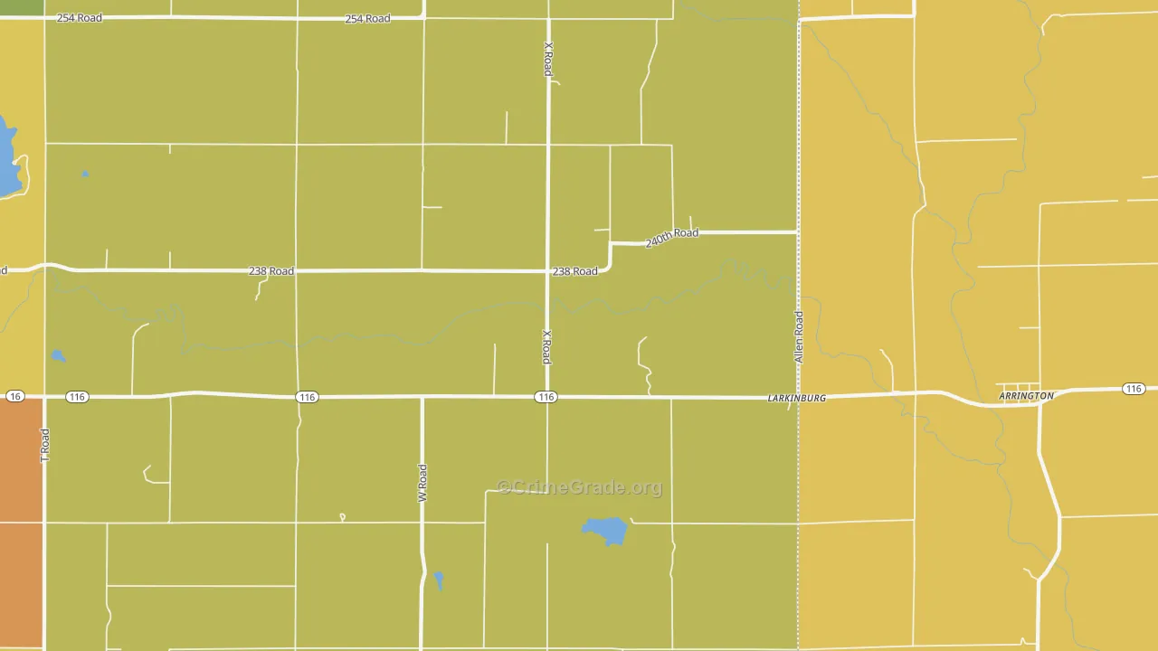 Larkinburg, KS Map of Drug-Related Crime Rates
