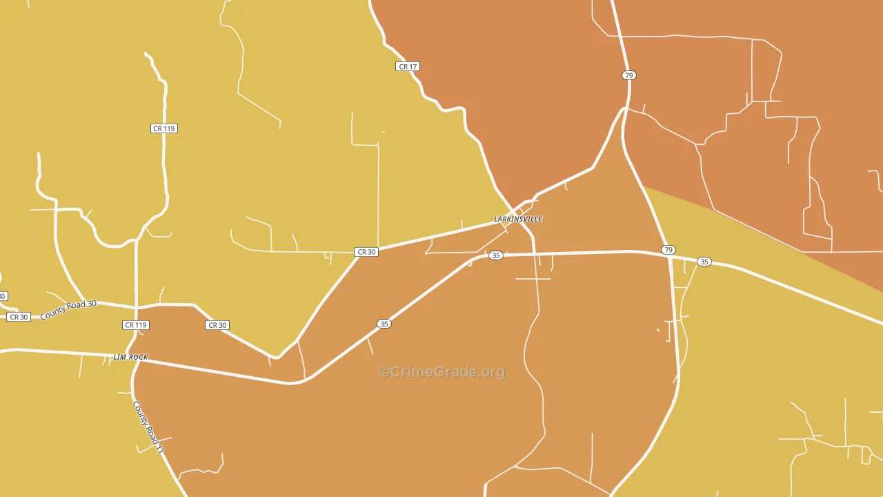 Larkinsville, AL Map of Drug-Related Crime Rates