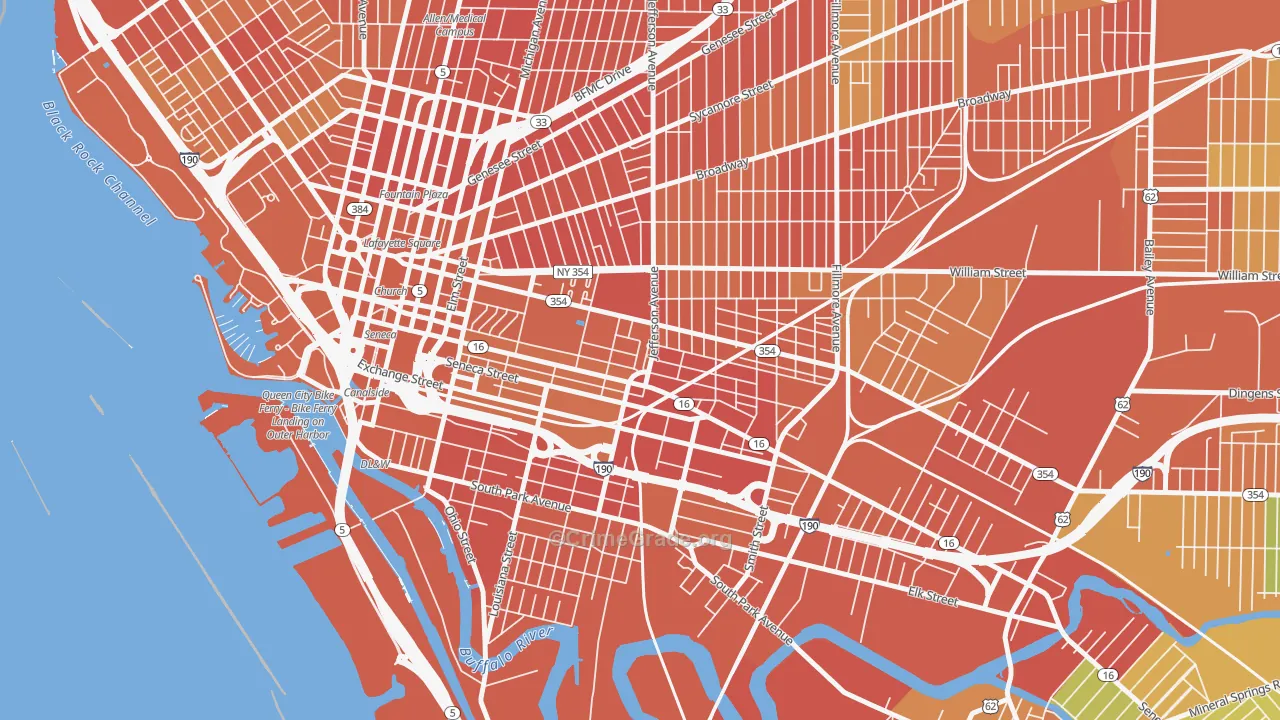 Larkinville, Buffalo, NY Map of Drug-Related Crime Rates