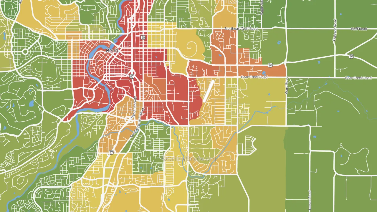 Larkspur, Bend, OR Map of Drug-Related Crime Rates