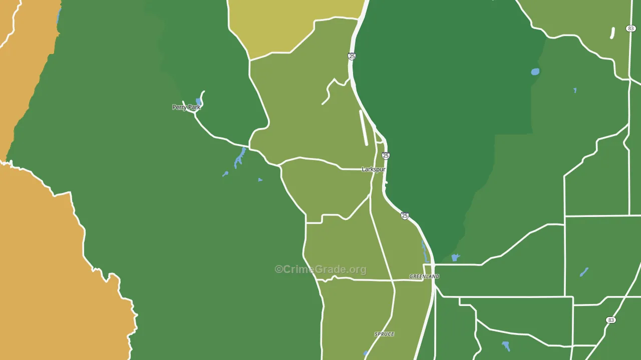 Larkspur, CO Map of Drug-Related Crime Rates
