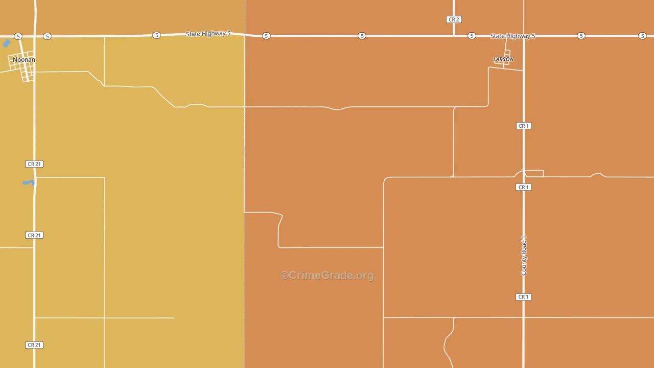 Larson, ND Map of Drug-Related Crime Rates