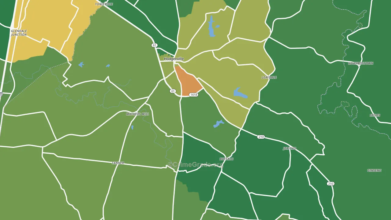 Larue County, KY Map of Drug-Related Crime Rates