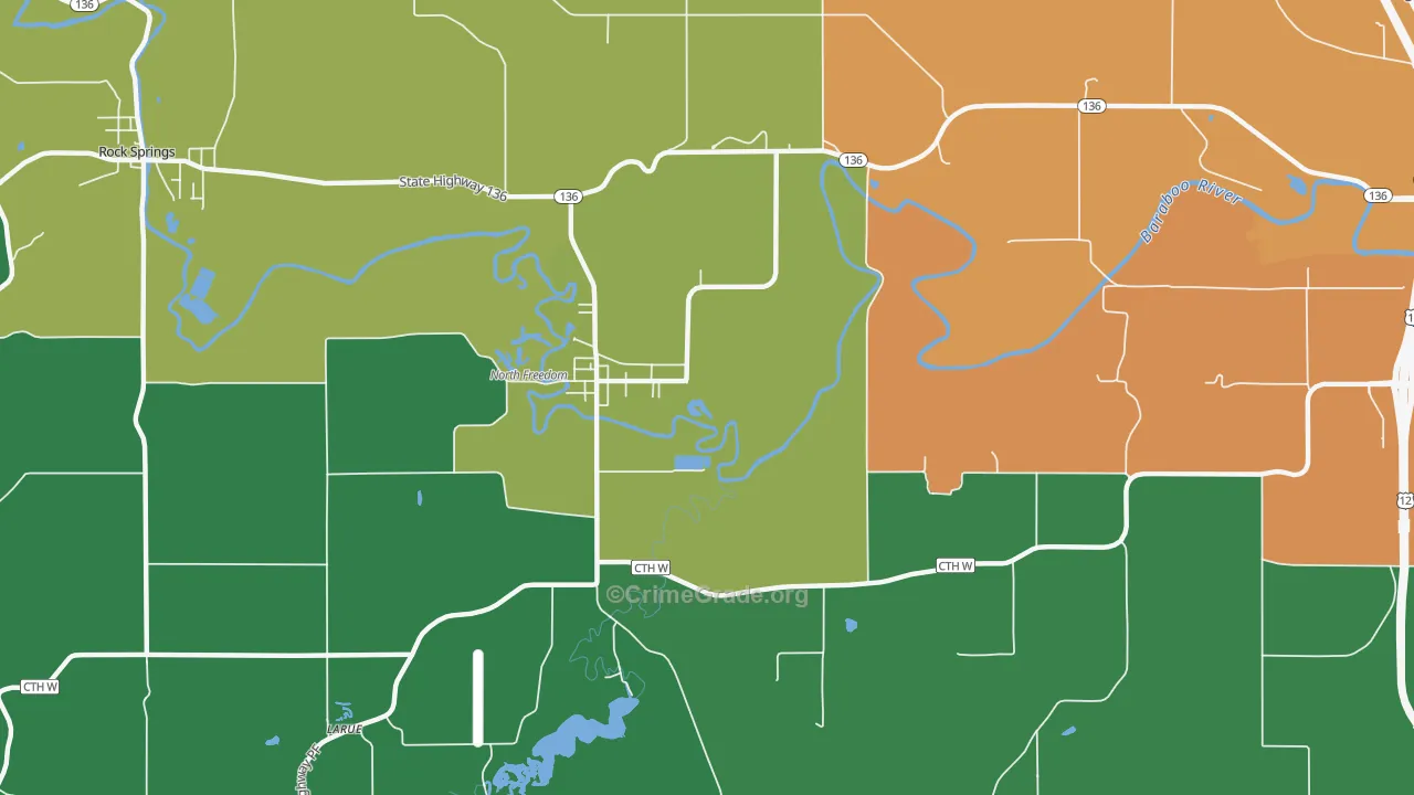 LaRue, WI Map of Drug-Related Crime Rates