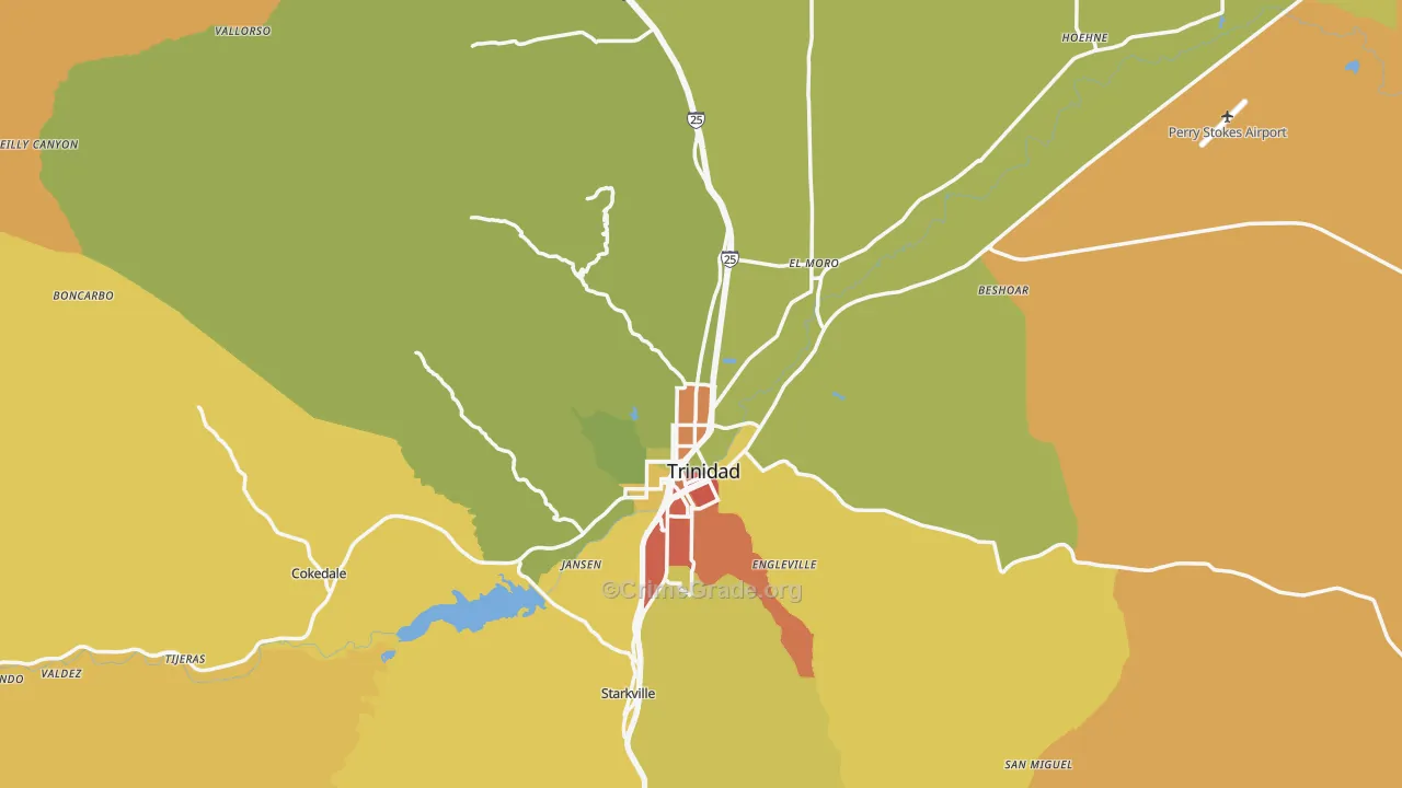 Las Animas County, CO Map of Drug-Related Crime Rates