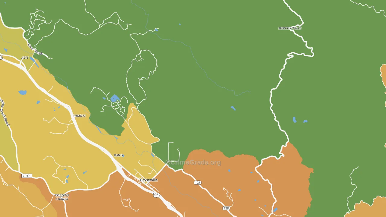 Las Lomas, CA Map of Drug-Related Crime Rates