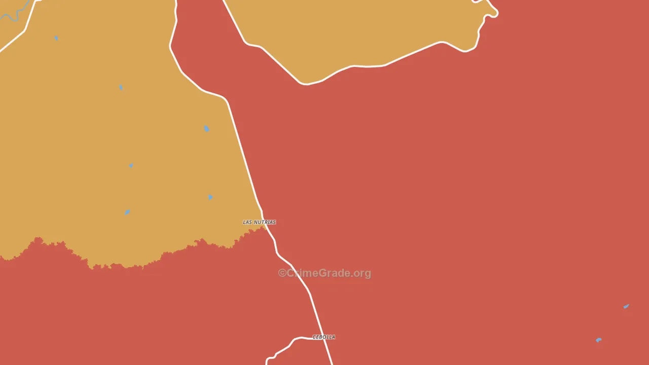 Las Nutrias, NM Map of Drug-Related Crime Rates