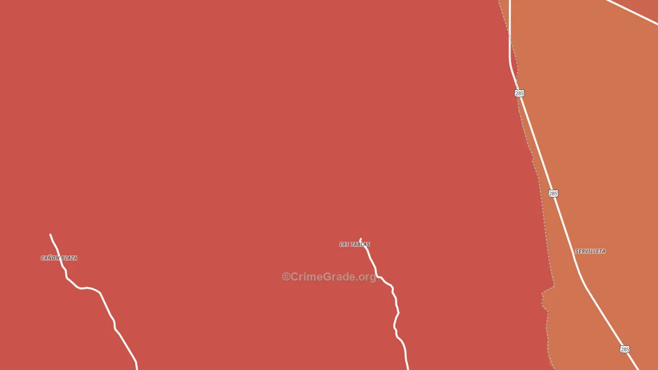 Las Tablas, NM Map of Drug-Related Crime Rates