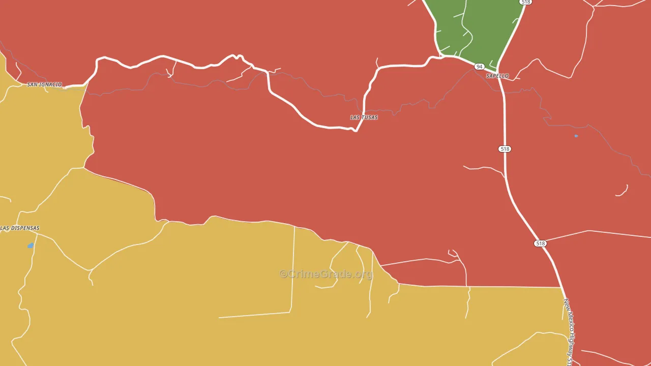 Las Tusas, NM Map of Drug-Related Crime Rates