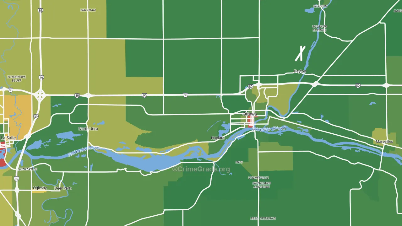 LaSalle County, IL Map of Drug-Related Crime Rates