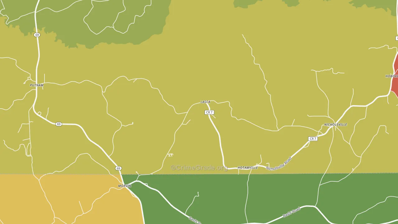Lasca, AL Map of Drug-Related Crime Rates