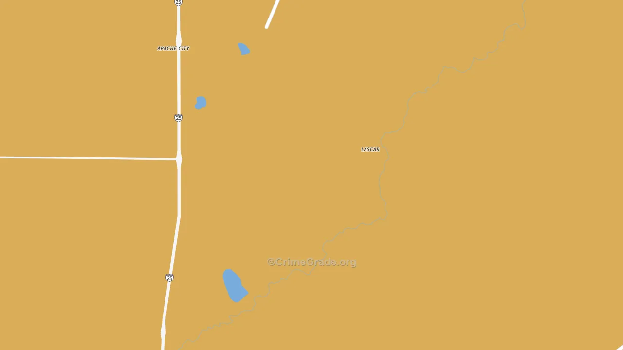 Lascar, CO Map of Drug-Related Crime Rates