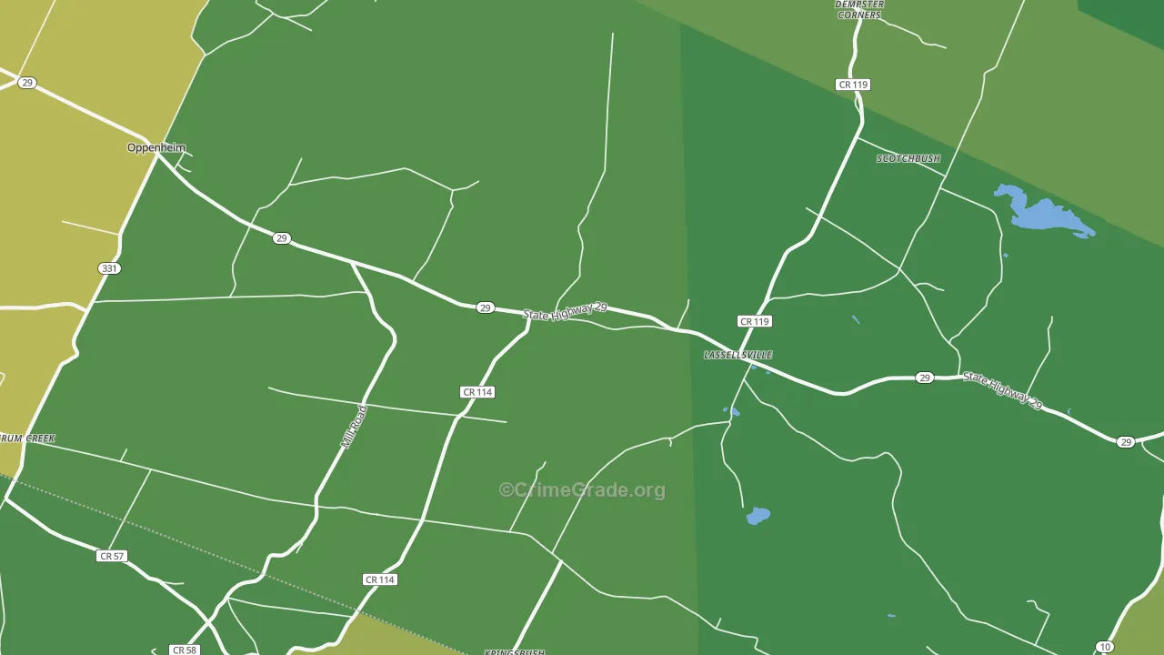 Lassellsville, NY Map of Drug-Related Crime Rates