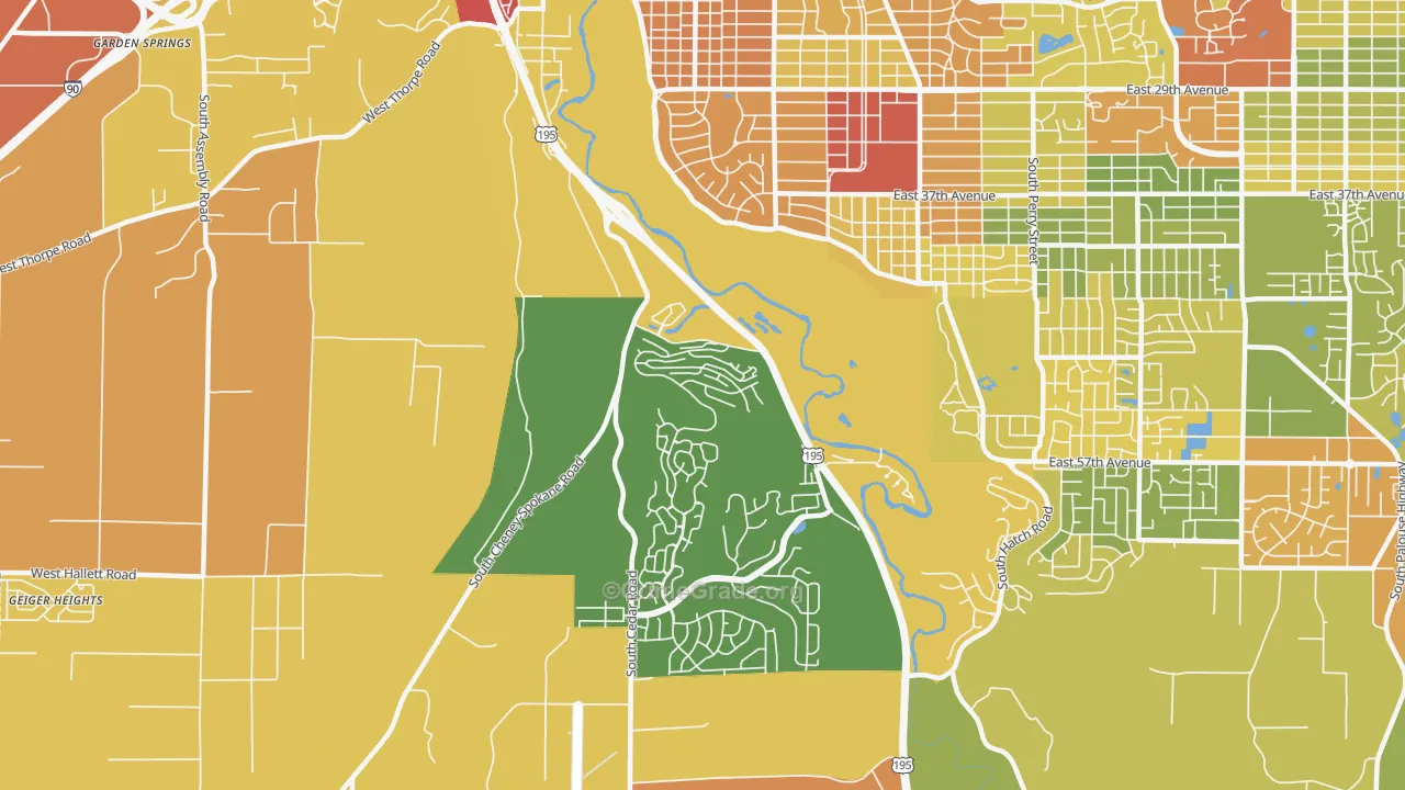 Latah Valley, Spokane, WA Map of Drug-Related Crime Rates