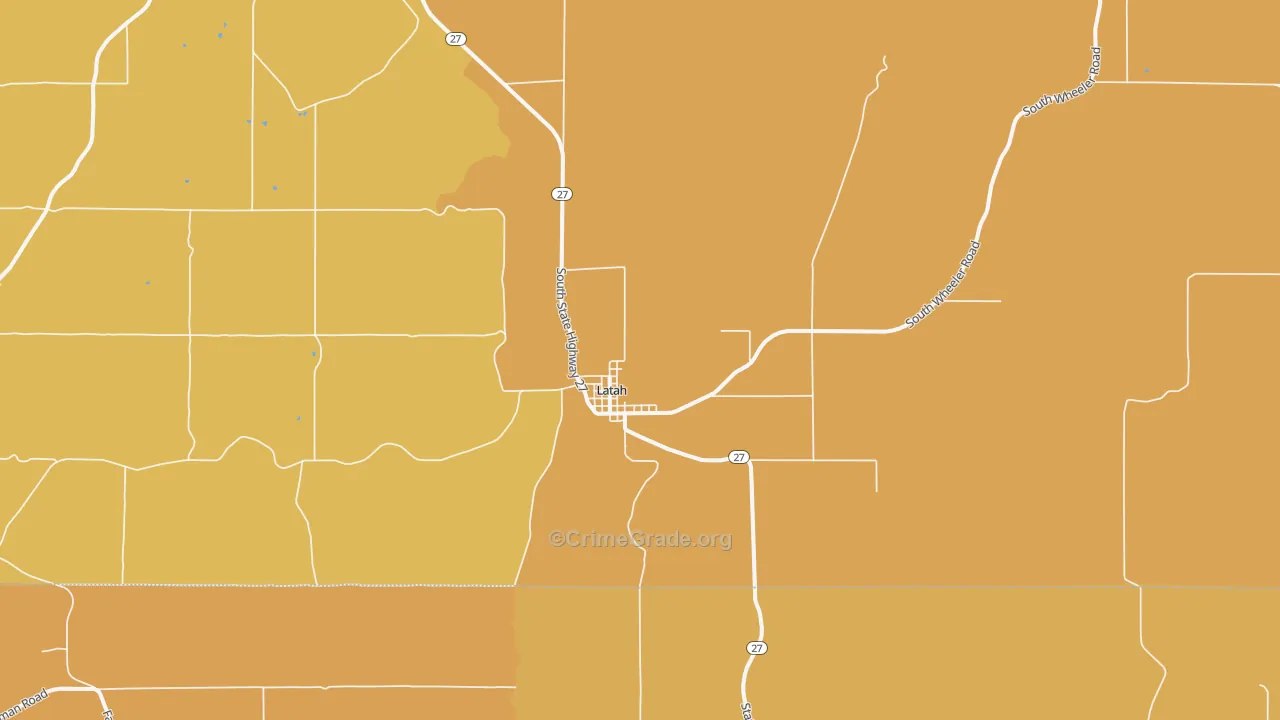 Latah, WA Map of Drug-Related Crime Rates