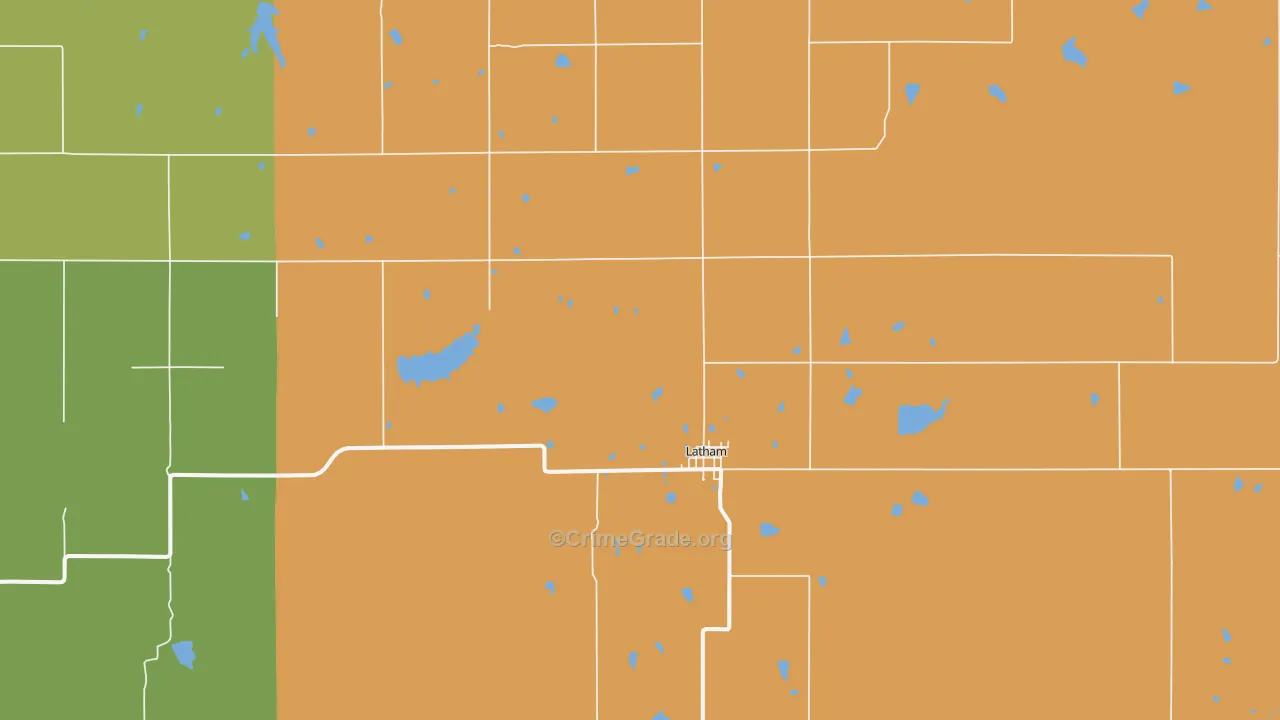 Latham, KS Map of Drug-Related Crime Rates