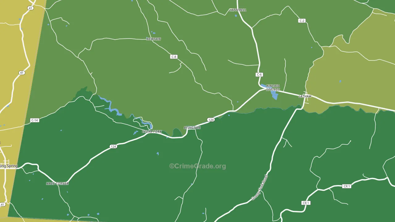 Latham, OH Map of Drug-Related Crime Rates
