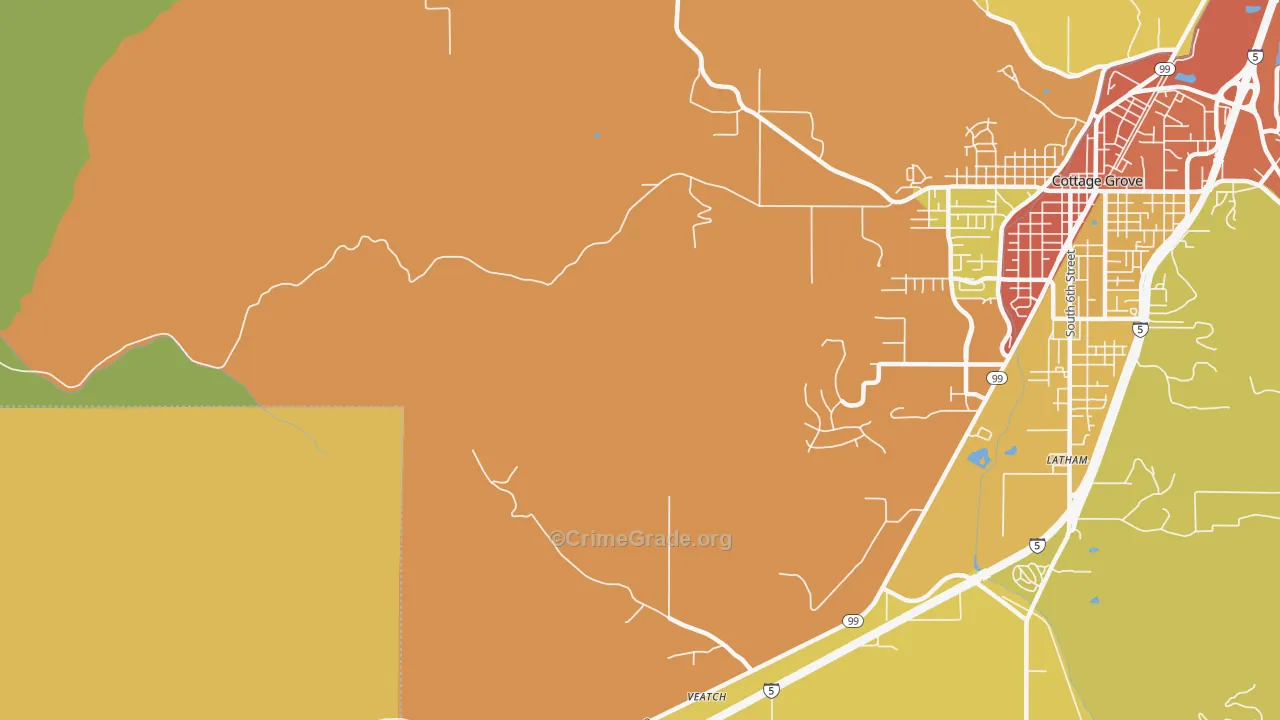 Latham, OR Map of Drug-Related Crime Rates