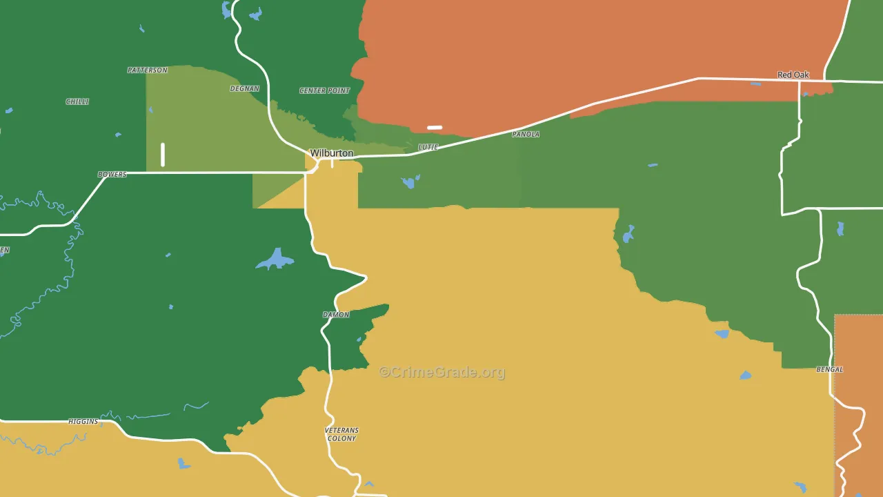 Latimer County, OK Map of Drug-Related Crime Rates