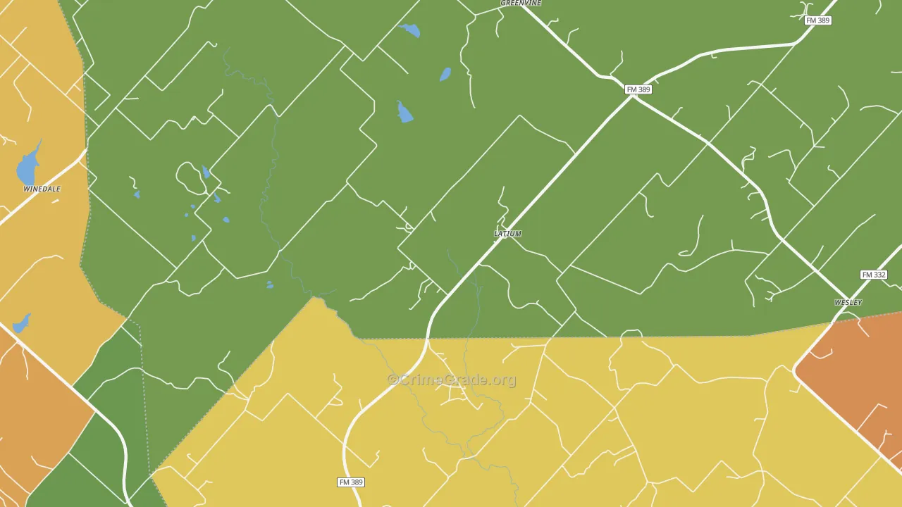 Latium, TX Map of Drug-Related Crime Rates