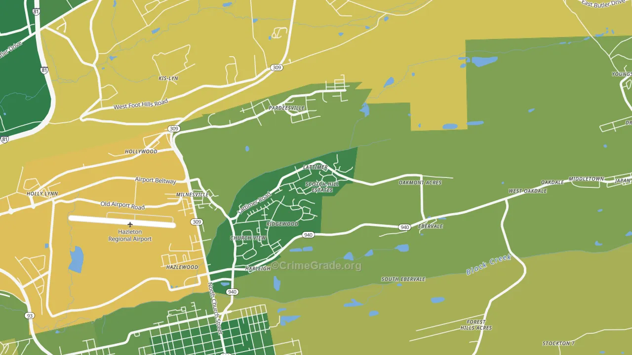 Lattimer, PA Map of Drug-Related Crime Rates