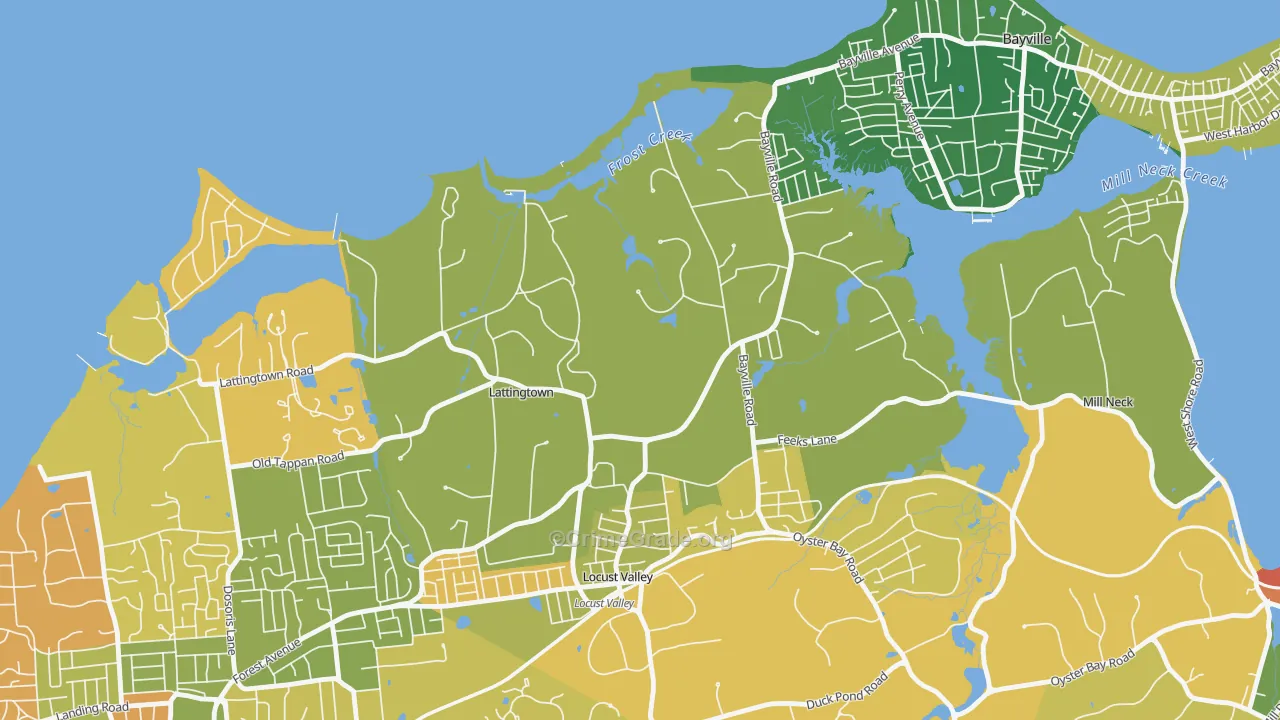 Lattingtown, NY Map of Drug-Related Crime Rates