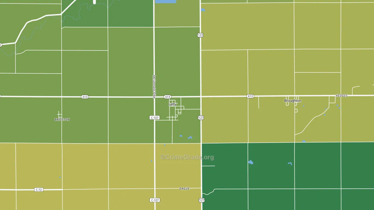 Latty, OH Map of Drug-Related Crime Rates