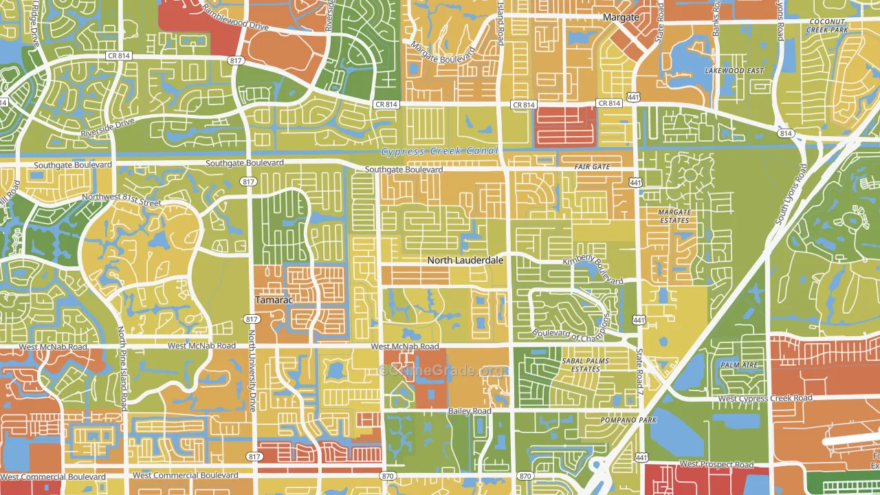 Lauderdale North Park, North Lauderdale, FL Map of Drug-Related Crime Rates