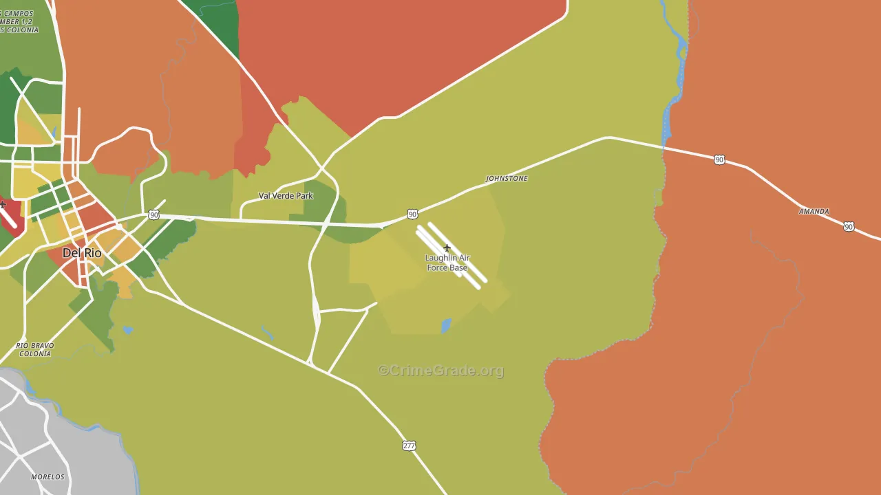 Laughlin A F B, TX Map of Drug-Related Crime Rates