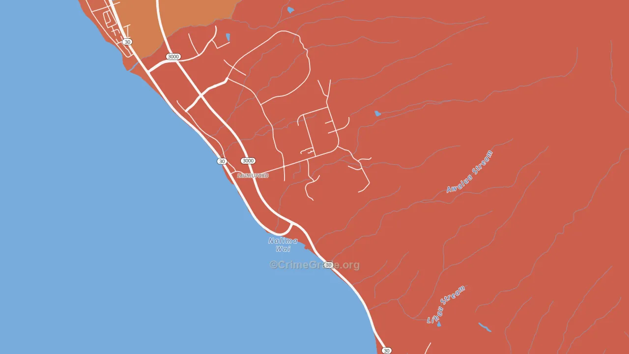 Launiupoko, HI Map of Drug-Related Crime Rates