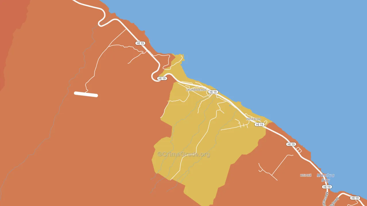 Laupahoehoe, HI Map of Drug-Related Crime Rates
