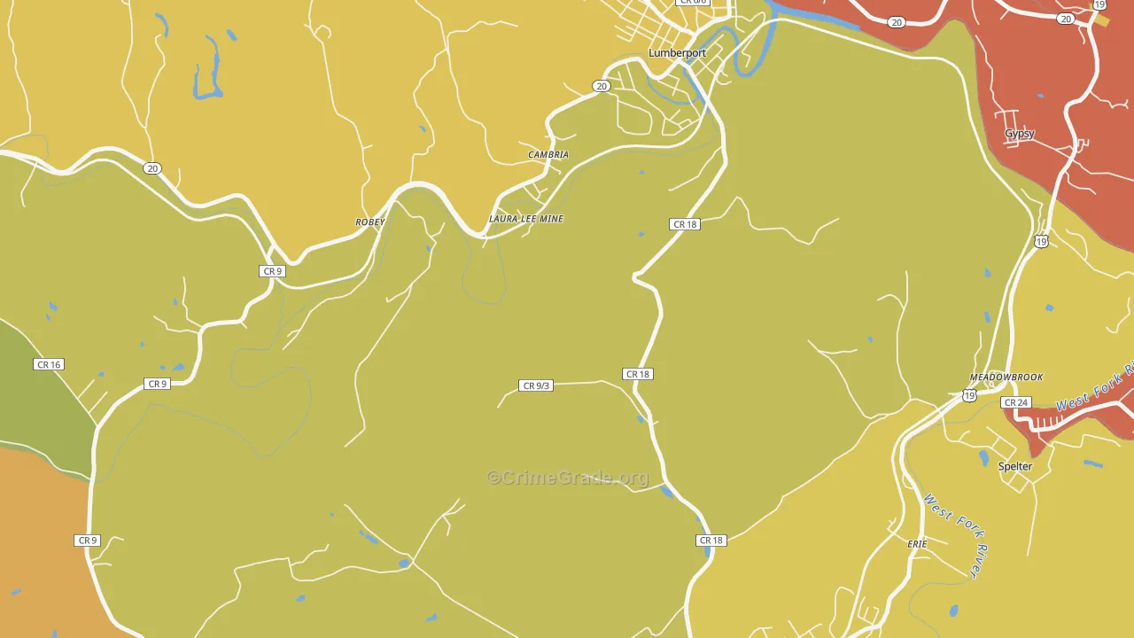 Laura Lee Mine, WV Map of Drug-Related Crime Rates
