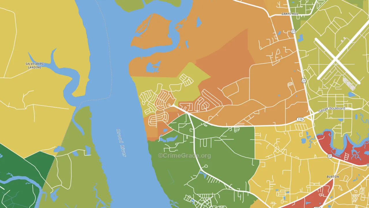 Laurel Bay, SC Map of Drug-Related Crime Rates