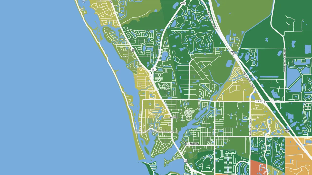 Laurel, FL Map of Drug-Related Crime Rates