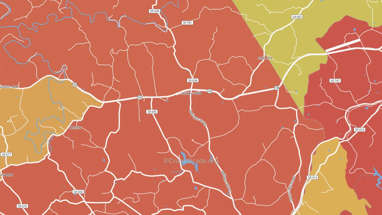 Laurel Fork, VA Map of Drug-Related Crime Rates