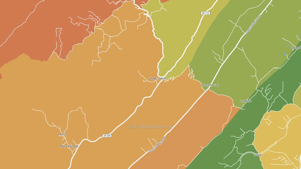 Laurel Grove, TN Map of Drug-Related Crime Rates