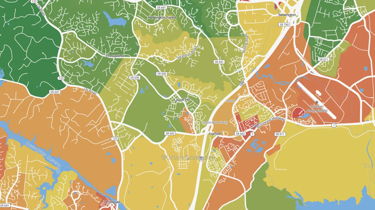 Laurel Hill, VA Map of Drug-Related Crime Rates