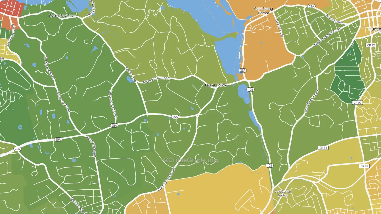Laurel Hollow, NY Map of Drug-Related Crime Rates