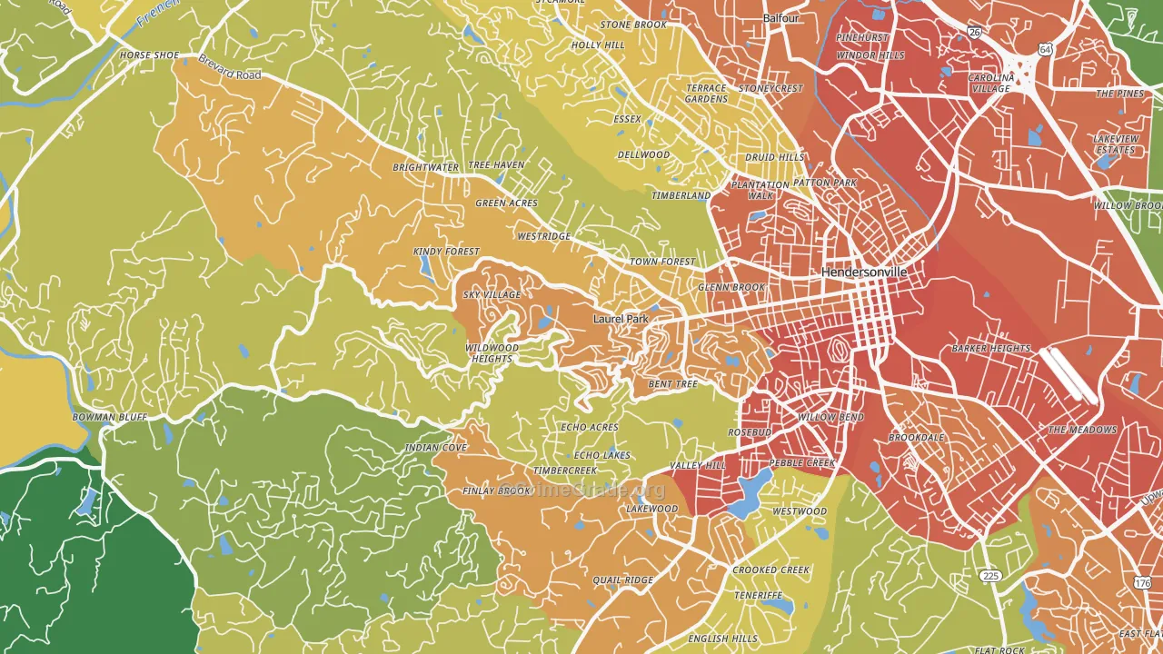 Laurel Park, NC Map of Drug-Related Crime Rates