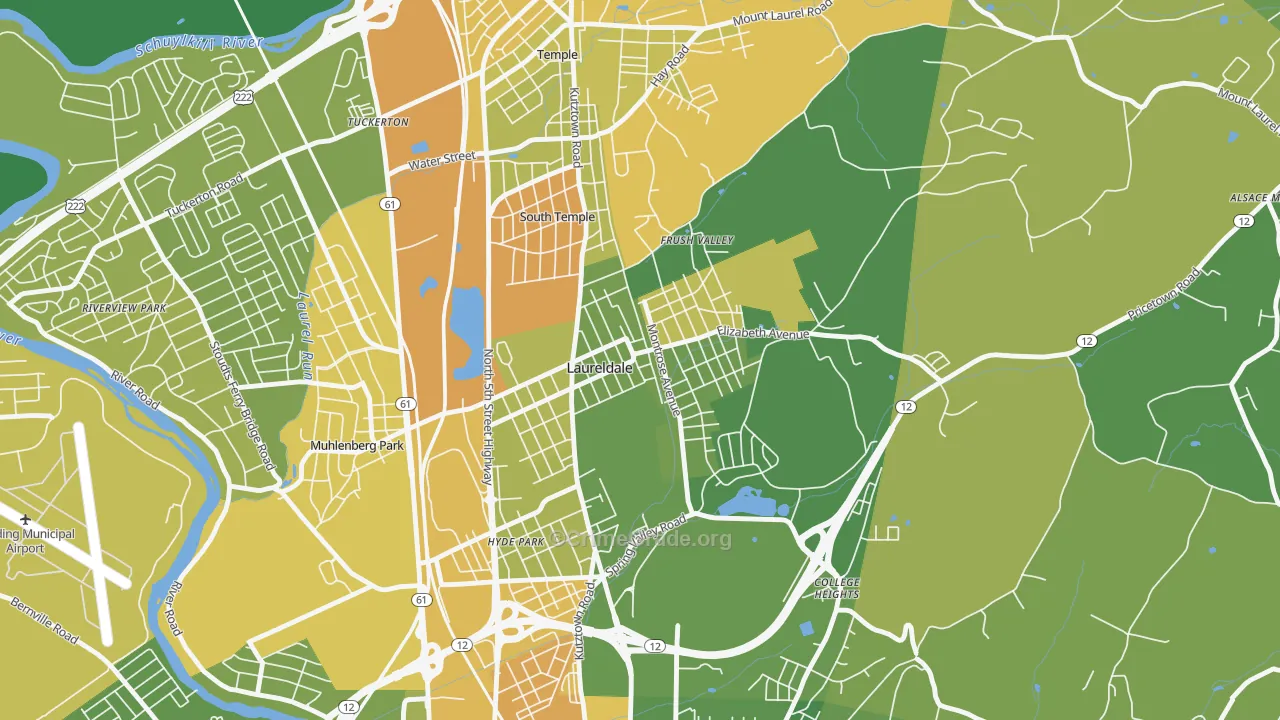 Laureldale, PA Map of Drug-Related Crime Rates
