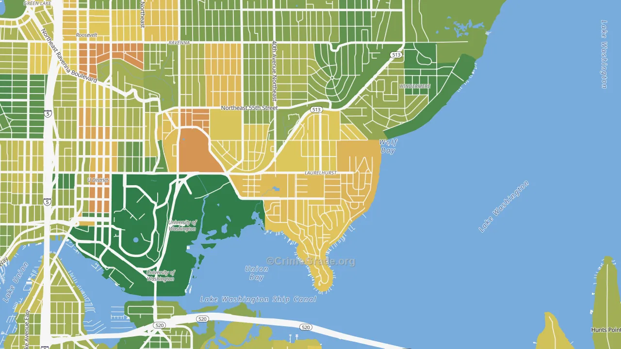 Laurelhurst, Seattle, WA Map of Drug-Related Crime Rates