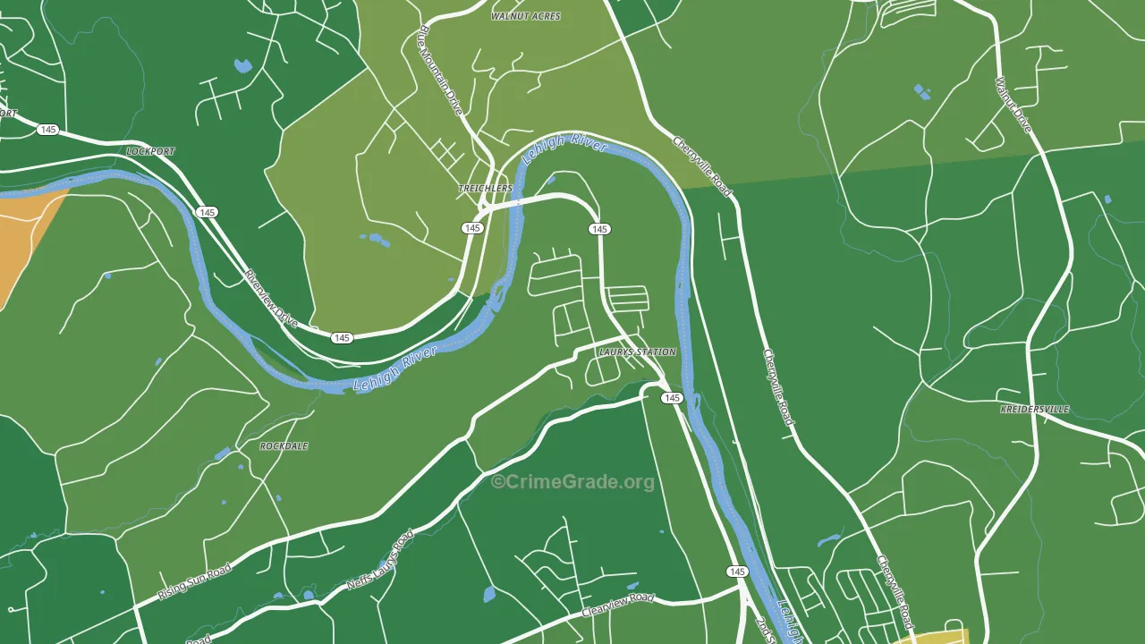Laurys Station, PA Map of Drug-Related Crime Rates