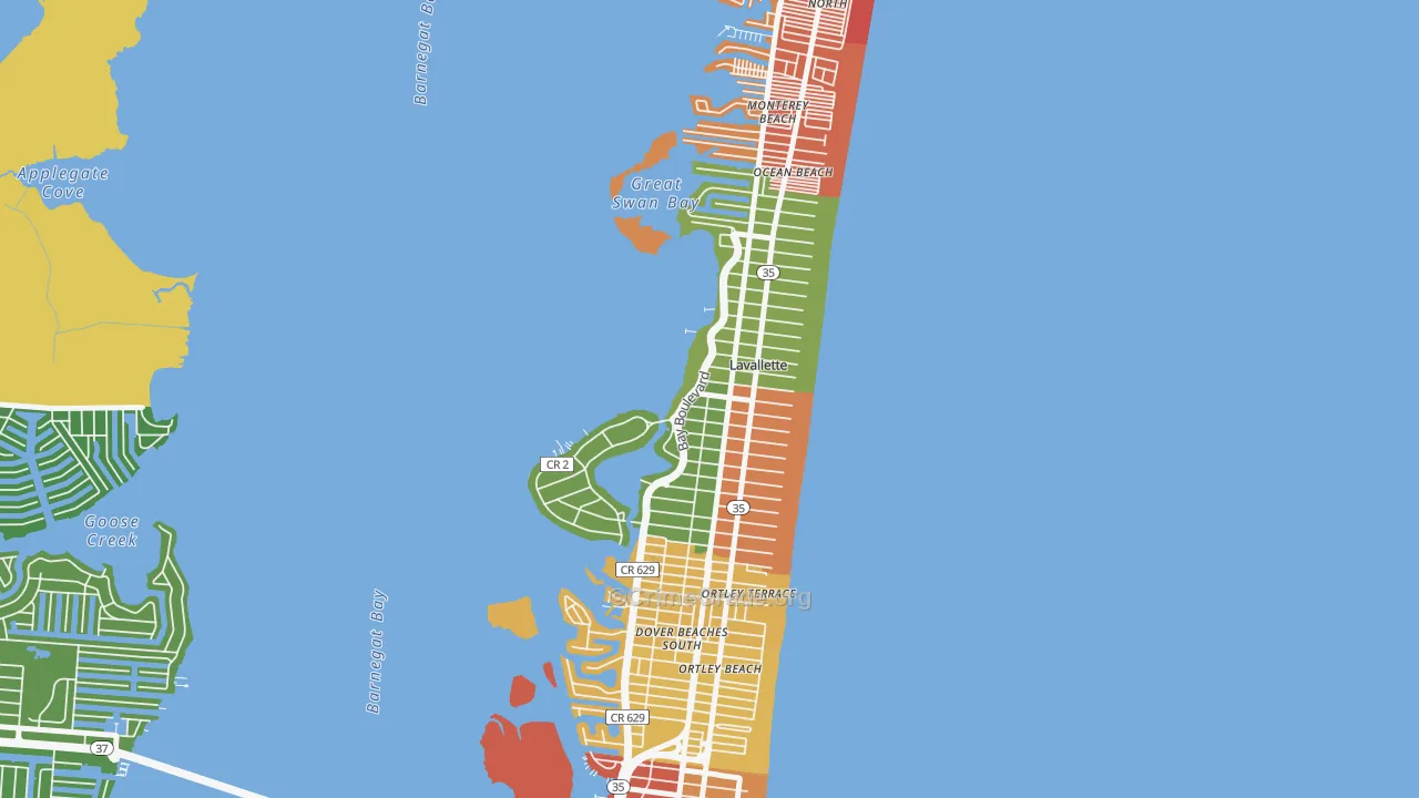 Lavallette, NJ Map of Drug-Related Crime Rates