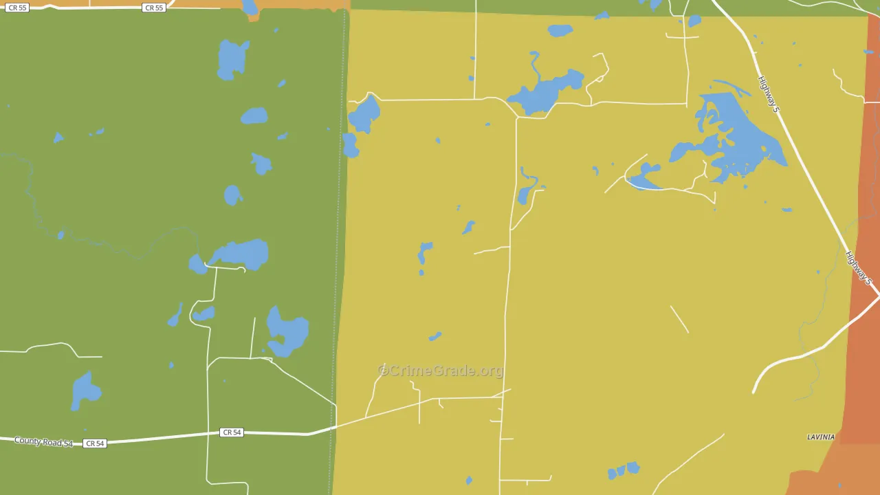Lavinia, MN Map of Drug-Related Crime Rates