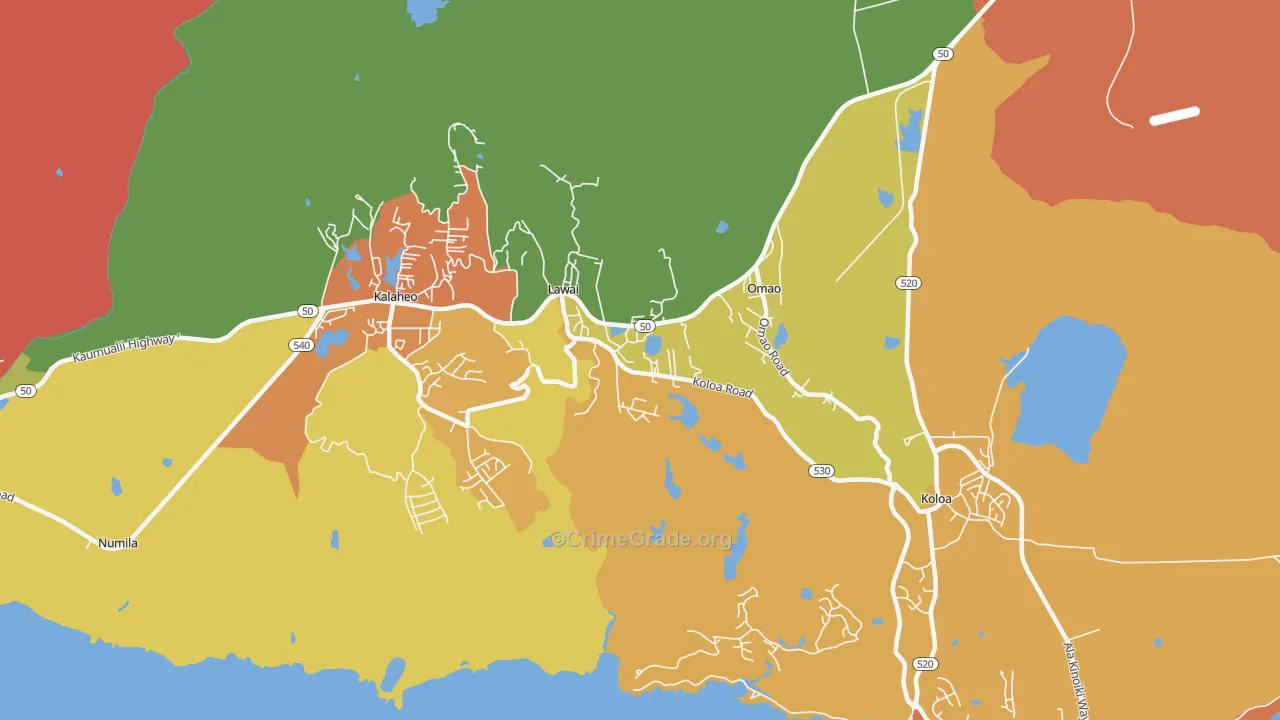 Lawai, HI Map of Drug-Related Crime Rates