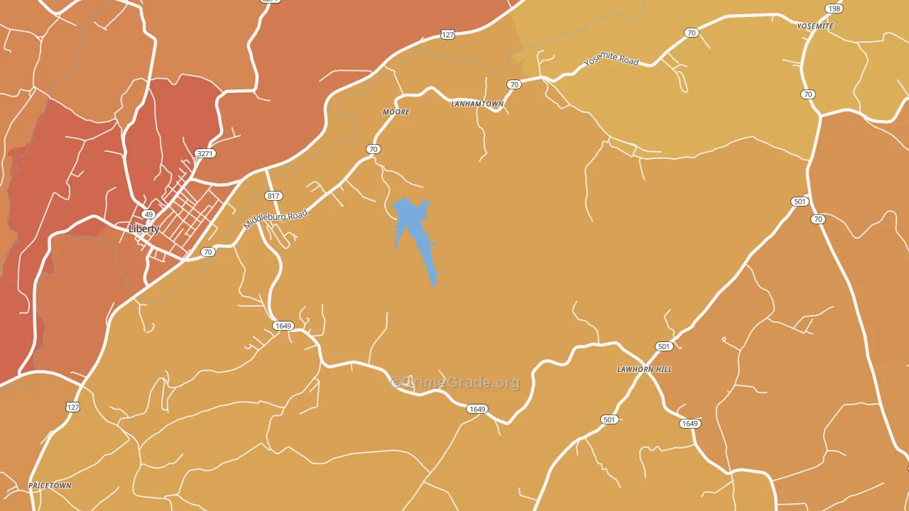 Lawhorn Hill, KY Map of Drug-Related Crime Rates