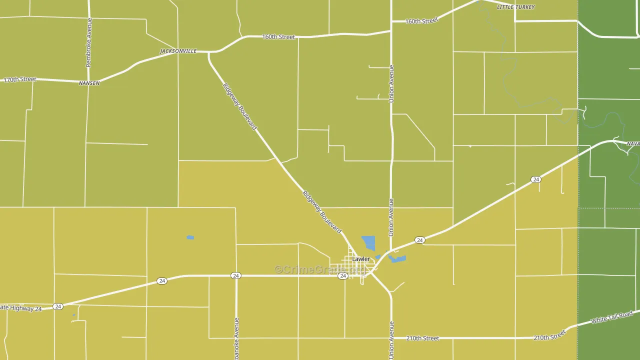 Lawler, IA Map of Drug-Related Crime Rates