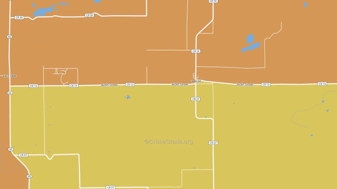 Lawler, MN Map of Drug-Related Crime Rates