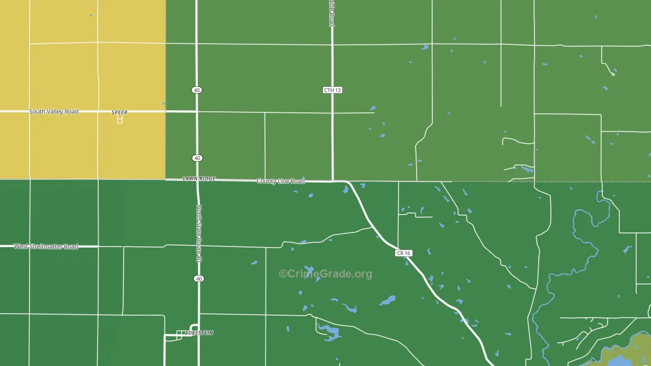 Lawn Ridge, IL Map of Drug-Related Crime Rates